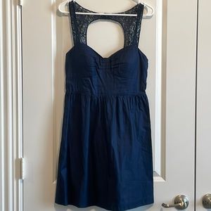 AE American Eagle Outfitters navy blue sundress lace M Medium